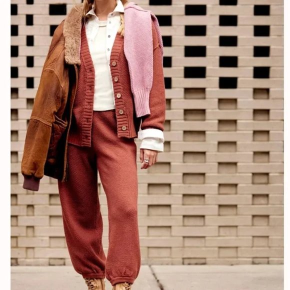 FREE PEOPLE Hailee Cardi Set - BRUN - NWT - Picture 3 of 5